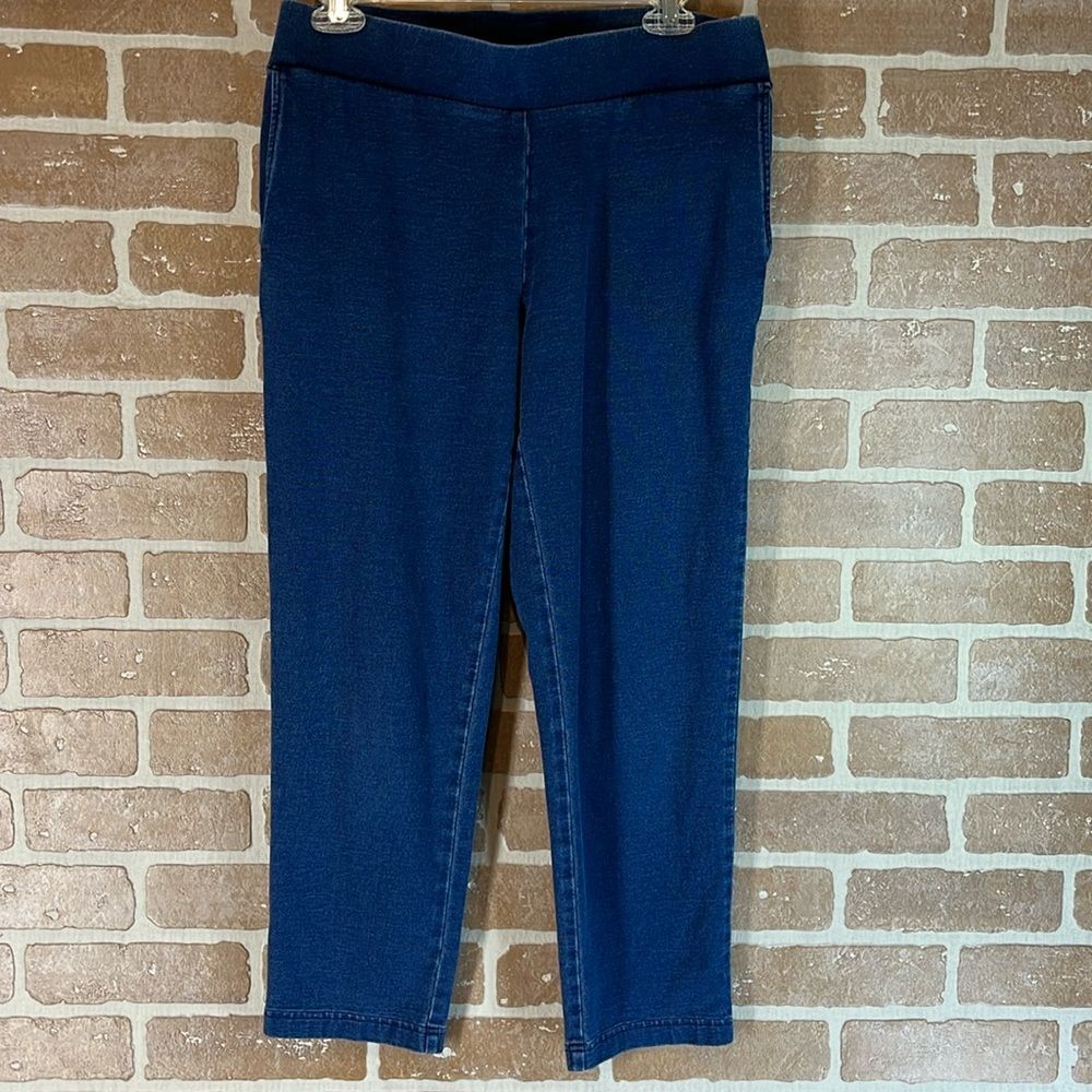 J Jill Purejill Women’s Pants Indigo Slim Crop Pull On Stretchy Waist 25” L